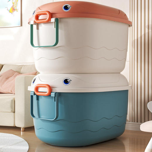 儿童玩具收纳箱大容量带轮家用卡通整理箱宝宝衣服零食积木收纳盒 商品图4
