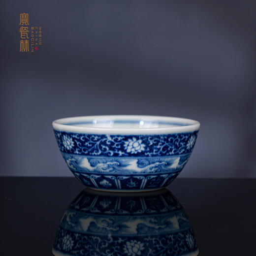 青花柴窑内画碧海生花卧足杯 商品图0