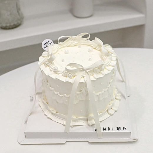 白丝带蝴蝶结丨奶油蛋糕 商品图0