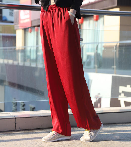 蚕宝宝丝灯笼裤 三个颜色黑 白 枣红运动夏季中国风薄款宽松 商品图0