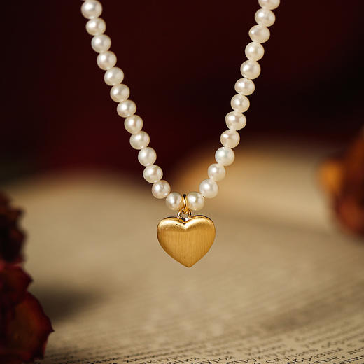 Manreya玛芮雅“珍爱之恋”铜镀金淡水珍珠项链法式浪漫小众轻奢 商品图7