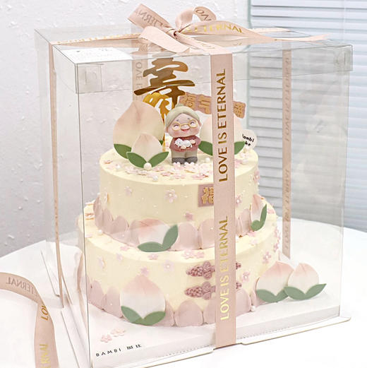 祝寿寿桃老爷爷老奶奶蛋糕 商品图3