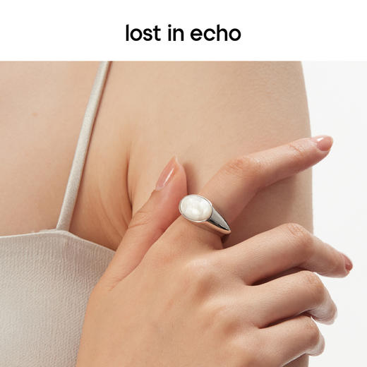 lost in echo设计师品牌轻奢小众设计感镶嵌圆顶双面戒指指环女 商品图3