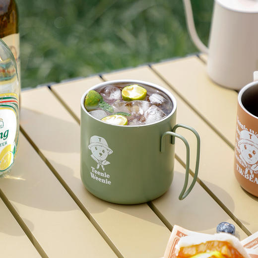 TeenieWeenie露营杯女咖啡杯不锈钢ins可爱带盖喝水杯保温马克杯 商品图3