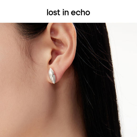 lost in echo原创设计师款简约精致流线水滴坠AB款不对称耳环耳钉 商品图1
