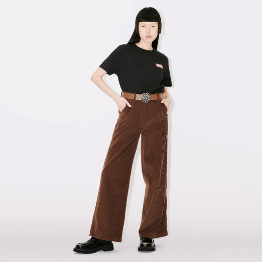 KENZO 高田贤三 女士 KENZO PARIS 徽标印花圆领短袖T恤 黑色 FD62 TS059 4SY 99J 商品图3