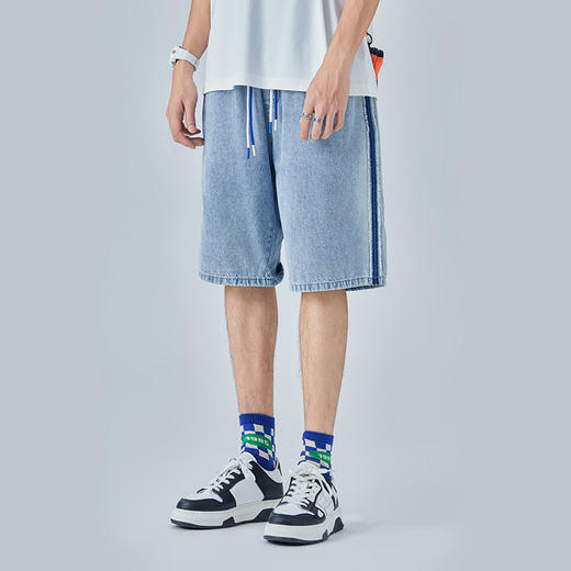 HX 夏季水洗牛仔五分裤宽松版型C207320018101短裤 商品图2