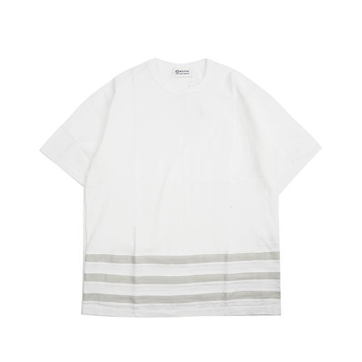 KUON Karamiori Striped Hem Tee 日本古老纱织条纹拼接短袖T恤 商品图0