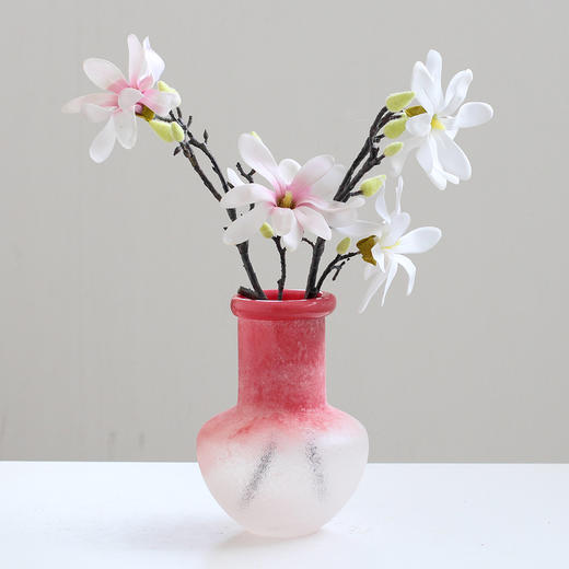 美式复古风手工不规则卷口渐变磨砂花瓶客厅餐桌电视柜家居品批发 商品图4