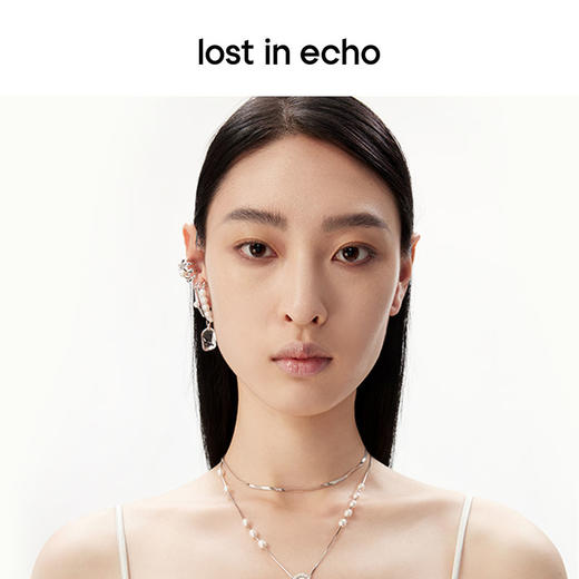 [捡漏价]lost in echo设计师品牌轻奢小众百搭珍珠流线水晶坠耳钉耳坠组合 商品图5