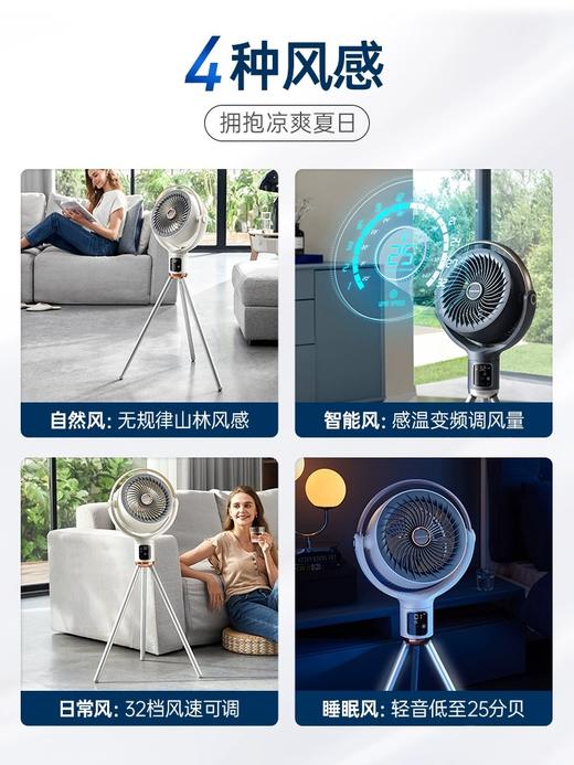英国摩飞|舒淇同款 明星代言 负离子空气循环扇家用节能摇头立式大风力非静音落地扇电风扇 型号：MR3801（付款后三天内发货） 商品图3