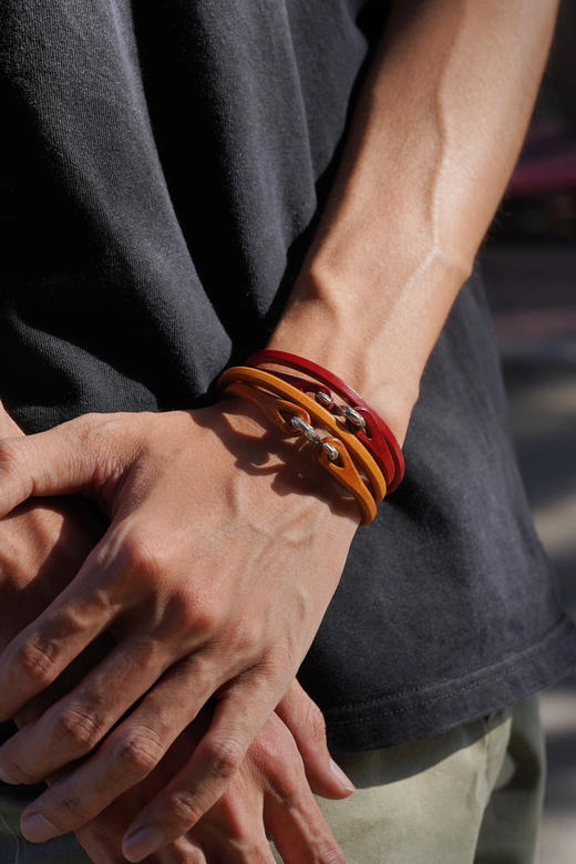 夏日限定｜牛皮银扣手链 商品图2