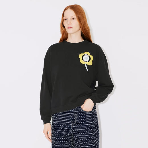 KENZO 高田贤三 女士“KENZO TARGET”徽章棉质运动卫衣 黑色 FD62 SW068 4MF 99J 商品图1