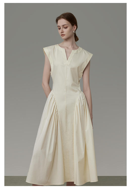 白色法式连衣裙女夏2023新款无袖收腰显瘦裙子小众设计感时尚简约 商品图0