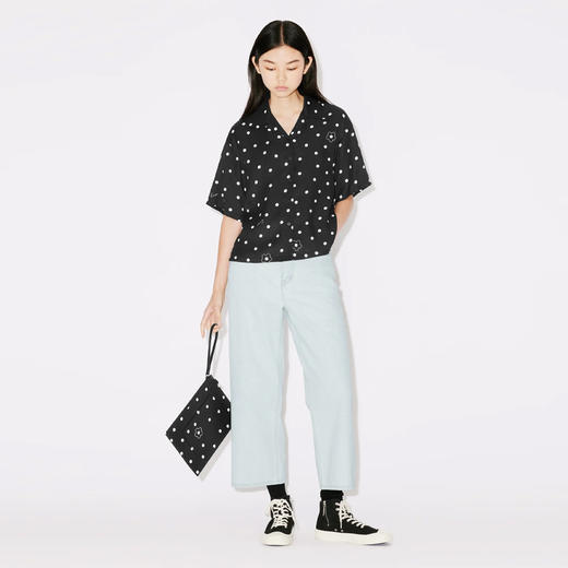 KENZO 高田贤三 女士字母徽标 SUMIRE 九分牛仔裤 浅蓝色 FD62 DP223 6B4 DB 商品图3