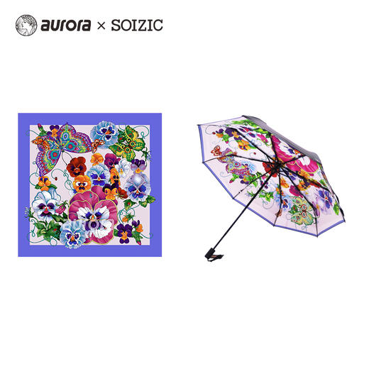 蝶恋花·真丝中方巾和艺术晴雨伞套装 商品图2