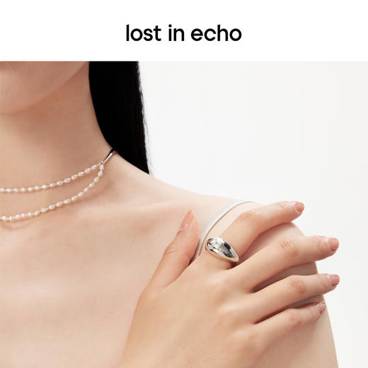 lost in echo设计师品牌轻奢小众设计感镶嵌圆顶双面戒指指环女 商品图2