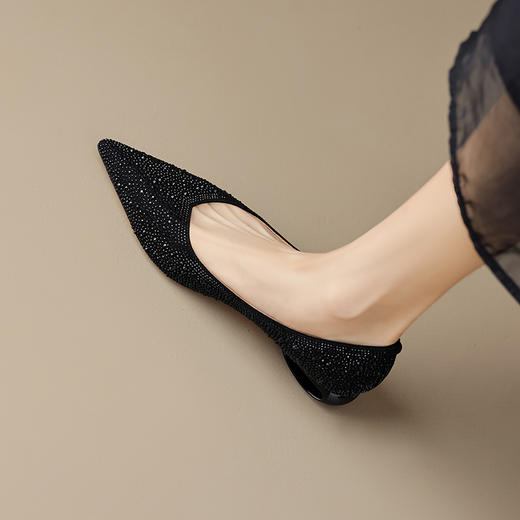 秋季新款，镶钻尖头低跟浅口单鞋QJR-A167 商品图10