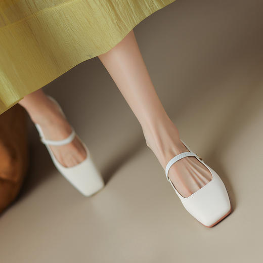 纯色优雅，里外全皮细跟玛丽珍高跟单鞋WC-M7342 商品图3