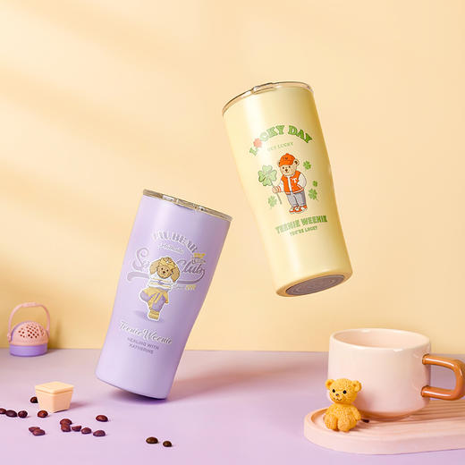 TeenieWeenie超元气拿铁保温杯咖啡杯高颜值不锈钢新款冰霸大容量吸管保温杯 商品图6