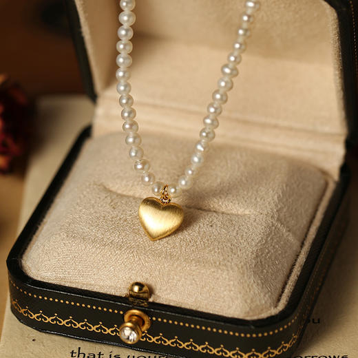 Manreya玛芮雅“珍爱之恋”铜镀金淡水珍珠项链法式浪漫小众轻奢 商品图8