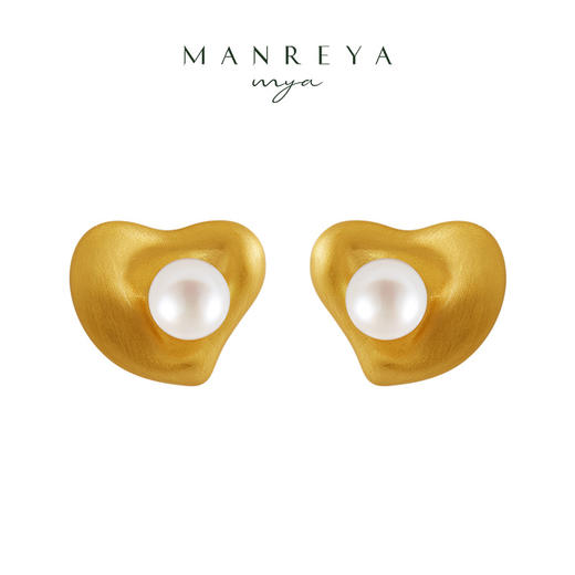 Manreya玛芮雅“炽热絮语”铜镀金淡水珍珠耳钉轻奢法式小众 商品图0