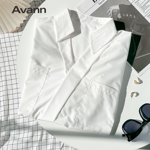 Avann设计感褶皱袖口袋衬衫 商品图5