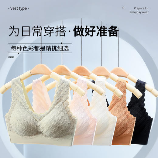 【0束缚 舒适新体验❗️聚拢无钢圈蕾丝美背少女背心文胸】不跑杯不乱窜，高弹拉扯，不勒身，泡泡蕾丝覆盖，颜值高，春夏罩无痕凉感聚拢小胸专用内衣 商品图1