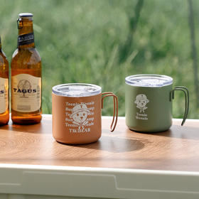 TeenieWeenie露营杯女咖啡杯不锈钢ins可爱带盖喝水杯保温马克杯