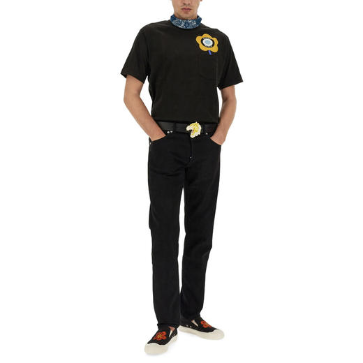 KENZO 高田贤三 男士徽标贴花休闲牛仔裤 黑色 FD65 DP101 6C1 BM 商品图3