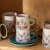 【摩登主妇】多色花卉手捏杯手绘家用大容量美式餐杯陶瓷茶杯水杯 商品缩略图2