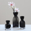 轻奢创意小口吹制黑色玻璃花瓶插花鲜花客厅餐桌酒店样板间装饰品 商品缩略图1