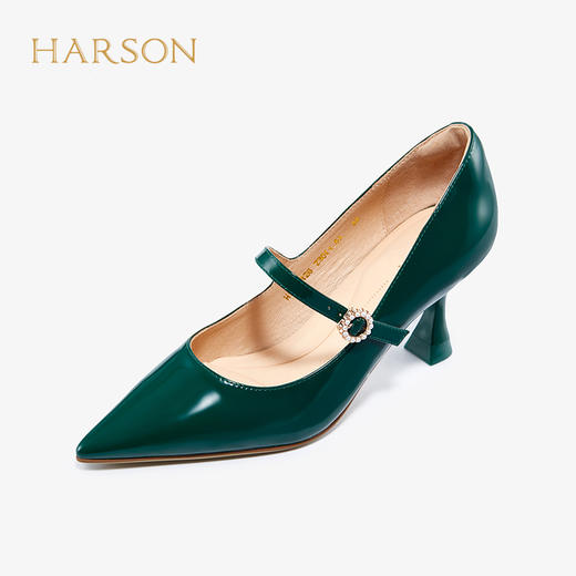 【自营】哈森 新款纯色通勤尖头细高跟鞋玛丽珍女单鞋新娘婚鞋 HS227126 商品图4