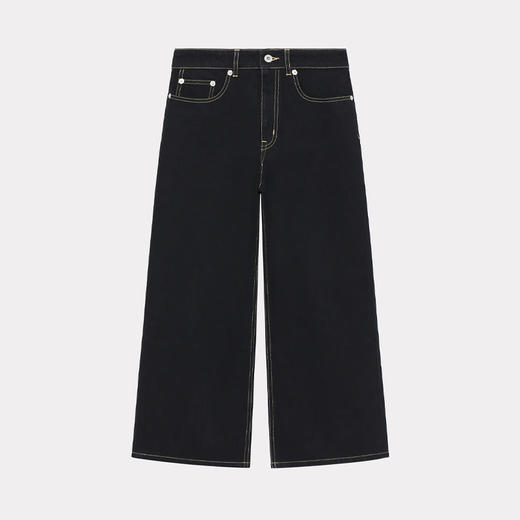 【二】KENZO 高田贤三 女士字母徽标 SUMIRE 九分牛仔裤 黑色 FD62 DP223 6C1 BM 商品图0