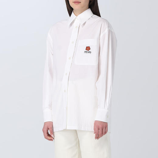 KENZO 高田贤三 女士“BOKE FLOWER”徽章刺绣棉质长袖衬衫 白色 FD52 CH091 9LH 01 商品图1