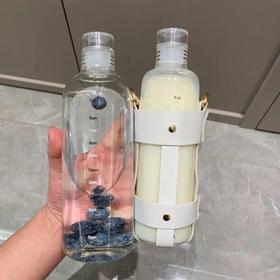 「两款杯套！时间刻度杯」网红喝水目标杯子ins颜值简约塑料随手杯便携餐饮用具