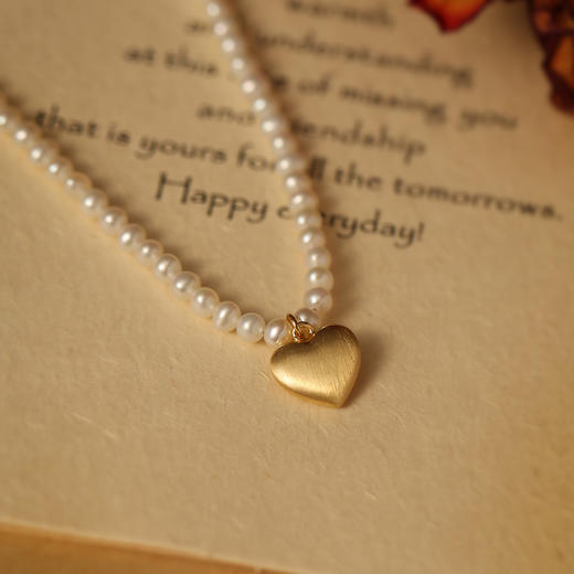 Manreya玛芮雅“珍爱之恋”铜镀金淡水珍珠项链法式浪漫小众轻奢 商品图6