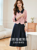 【1件85折】熙世界2025秋装新款法式气质翻领上衣百褶半身裙小香风两件套装 商品缩略图1