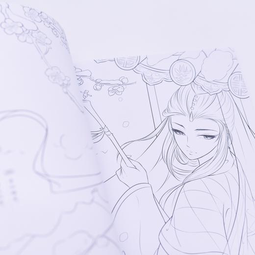 红楼梦女儿情 古风涂色线描集 飞乐鸟涂色集秘密花园临摹画册红楼梦古风漫画人物造型服饰绘画书国风线描绘画技法素描涂色书 商品图4