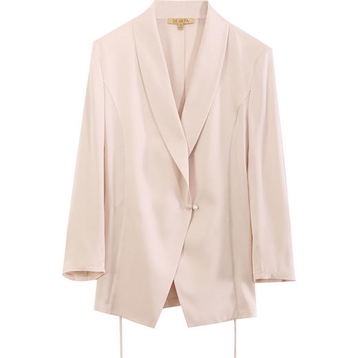 玳莎七分袖青果领真丝西装一粒扣通勤百搭桑蚕丝外套  DC37301 商品图4