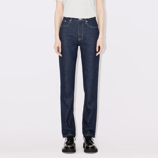 KENZO 高田贤三 女士字母徽标 ASAGAO 直筒休闲牛仔裤 蓝色 FD62 DP210 6B1 DM 商品图1