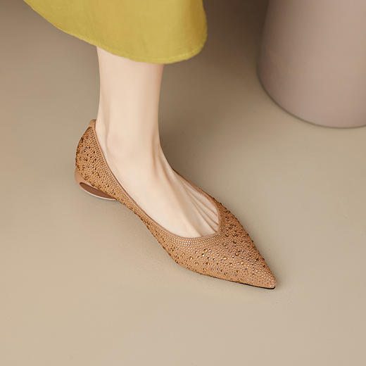 秋季新款，镶钻尖头低跟浅口单鞋QJR-A167 商品图4