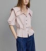 法式翻领收腰纯棉衬衫女2023夏季新款通勤简约小众上衣 商品缩略图0