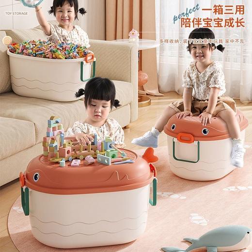 儿童玩具收纳箱大容量带轮家用卡通整理箱宝宝衣服零食积木收纳盒 商品图2