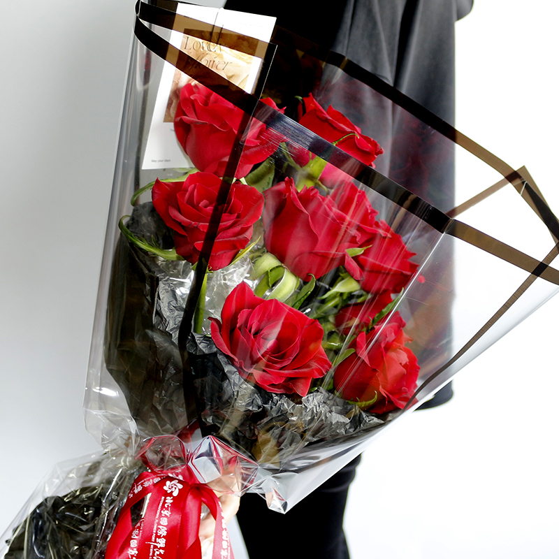 【甜糖蜜语】9枝红玫瑰花束