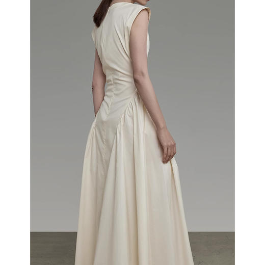 白色法式连衣裙女夏2023新款无袖收腰显瘦裙子小众设计感时尚简约 商品图4