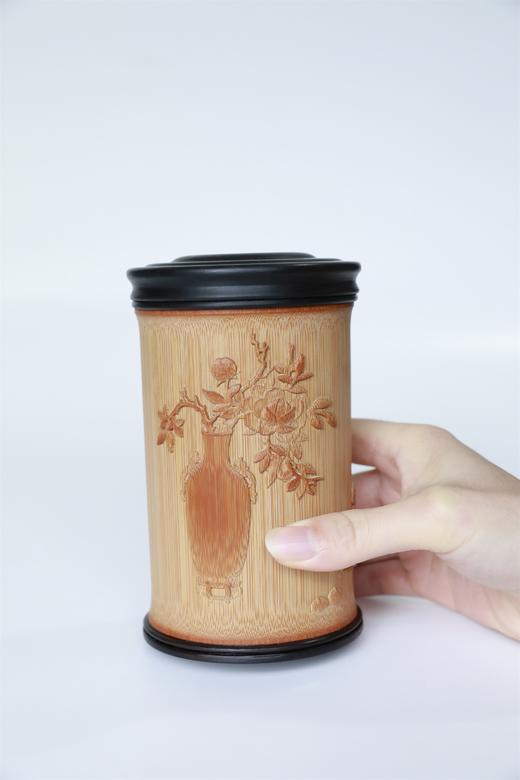 四季平安°竹雕茶叶罐 商品图7