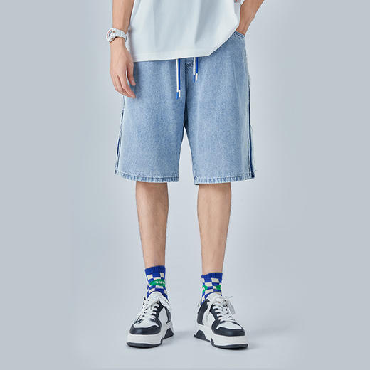 HX 夏季水洗牛仔五分裤宽松版型C207320018101短裤 商品图1