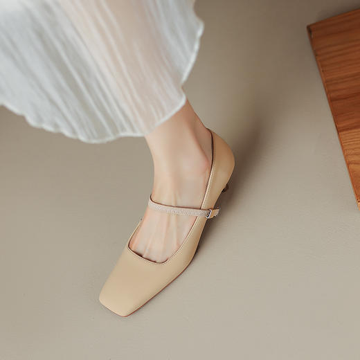 纯色优雅，里外全皮细跟玛丽珍高跟单鞋WC-M7342 商品图9