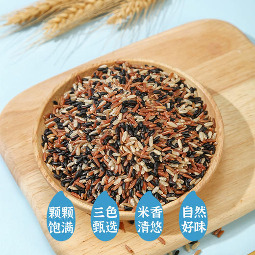 隆平农场三色糙米400g五谷杂粮 粗粮 糙米饭 黑米红米 糙米 商品图1